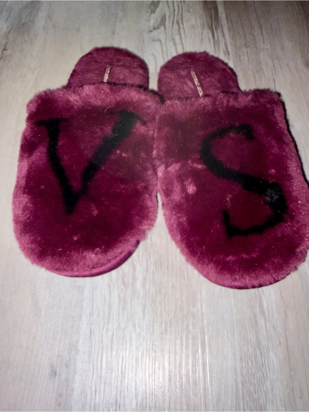 Victoria's Secret Burgundy Slide Slippers with Black Accent